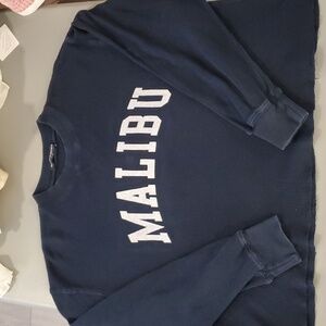 Brandy Melville women’s navy 'Malibu' Thermal Top One Size good condition